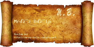 Mráz Béla névjegykártya